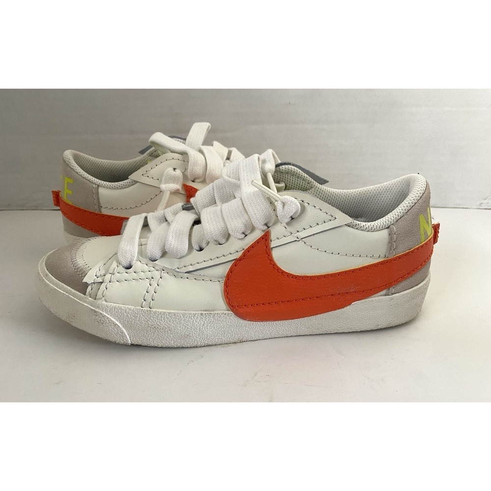 Nike Blazer Low '77 Jumbo Sail White Orange Leather Women's Size 8 Sneaker NEW